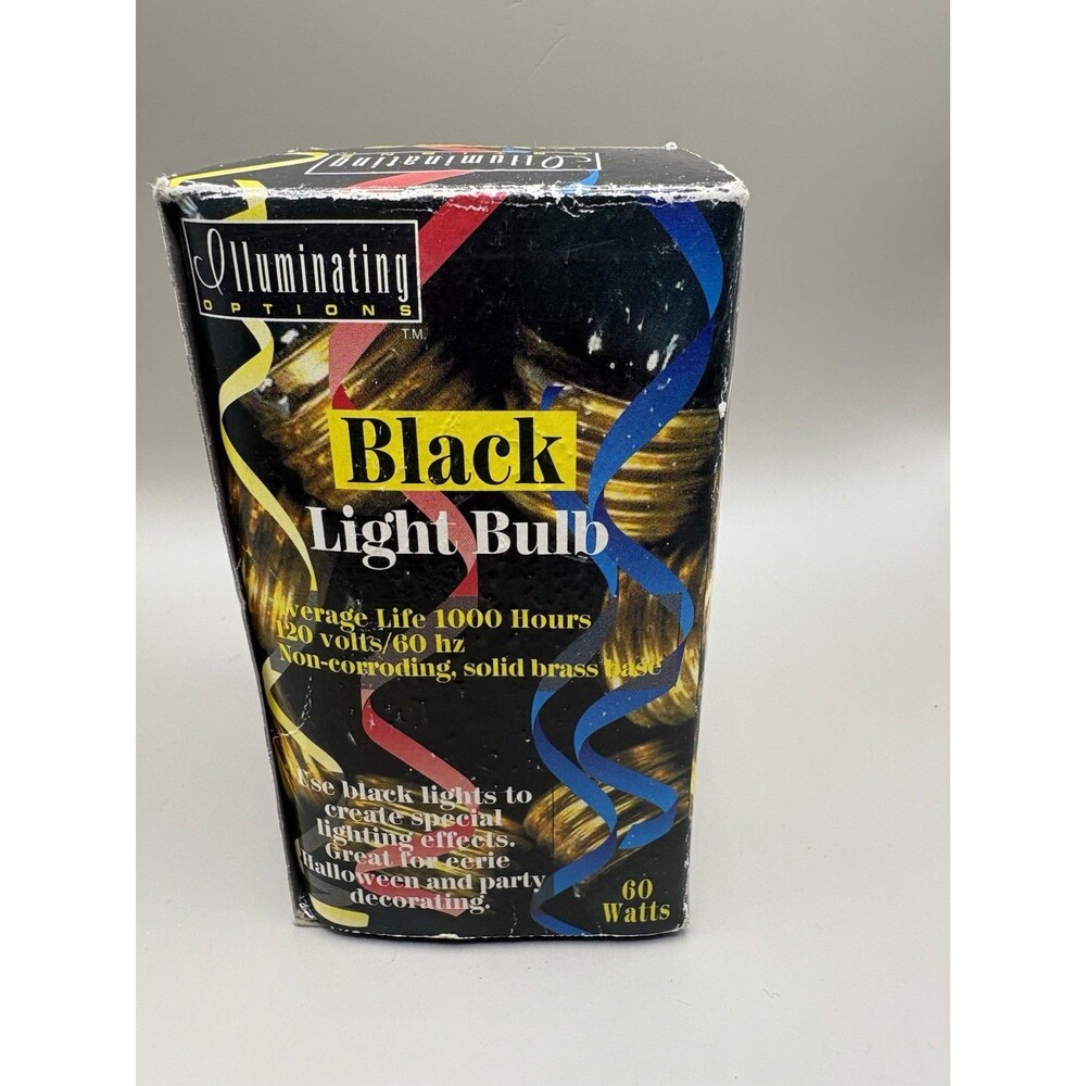 60 Watt Black Light Bulb new in box brass base non corroding